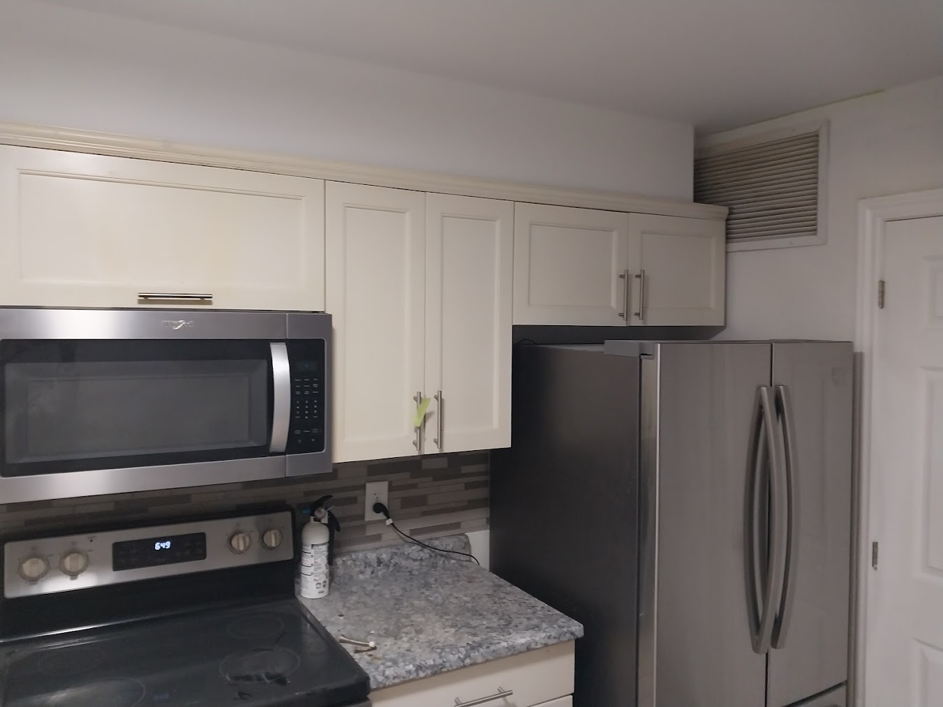 Warm white cabinets